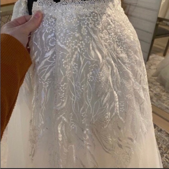 Mon Cheri Ivory Tulle Bridal Detachable Skirt Train Modern Wedding Dress - Picture 2 of 7